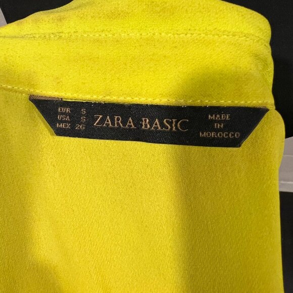 Zara Basics Small Collared Top – Light Yellow/Green Shade - Picture 8 of 8